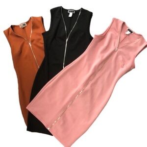 Another Story sleeveless blackpinkbrown zipper dress bundle xsmall